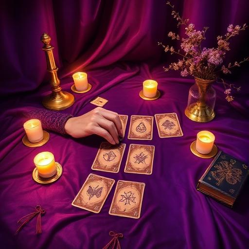 Leitura de baralho cigano à luz de velas
